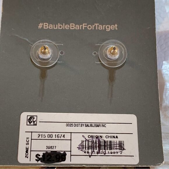 Sugarfix Pierced Earrings 3” Large Oval with Clear Crystal Rhinestones - Picture 5 of 5